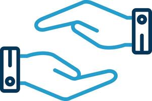 Support Hands Gesture Line Blue Two Color Icon vector