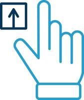 Hand Tap Line Blue Two Color Icon vector