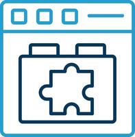 Plugins Line Blue Two Color Icon vector