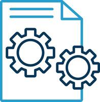 Cogs Line Blue Two Color Icon vector