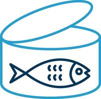 Tuna Line Blue Two Color Icon vector