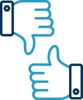 Like Dislike Line Blue Two Color Icon vector