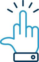 Middle Finger Line Blue Two Color Icon vector