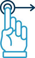 Hand Drag Line Blue Two Color Icon vector