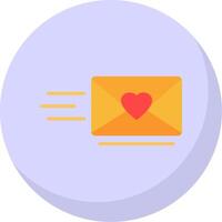 Love Letter Flat Bubble Icon vector