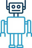 Robot Line Blue Two Color Icon vector