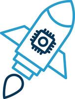 Rocket Line Blue Two Color Icon vector