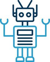 Robot Line Blue Two Color Icon vector