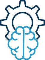 Brain Line Blue Two Color Icon vector