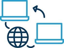 Network Line Blue Two Color Icon vector