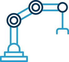 Mechanical Arm Line Blue Two Color Icon vector