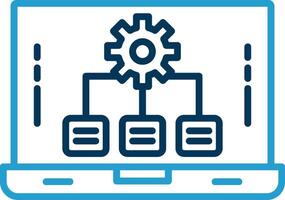 Laptop Line Blue Two Color Icon vector