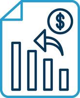 Analytics Line Blue Two Color Icon vector