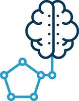 Artificial Intelligence Line Blue Two Color Icon vector