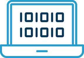 Binary Code Line Blue Two Color Icon vector