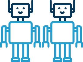 Robots Line Blue Two Color Icon vector