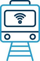 Train Line Blue Two Color Icon vector