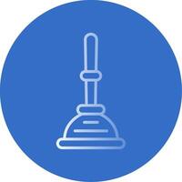 Plunger Flat Bubble Icon vector