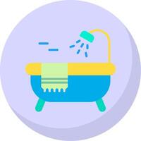 Bathtub Flat Bubble Icon vector