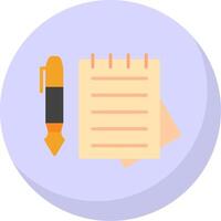 Documents Flat Bubble Icon vector