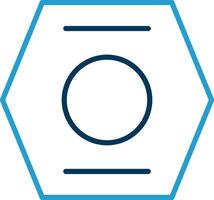 Nut Line Blue Two Color Icon vector