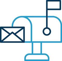 Mailbox Line Blue Two Color Icon vector