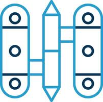 Hinge Line Blue Two Color Icon vector