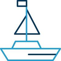 Yatch Line Blue Two Color Icon vector