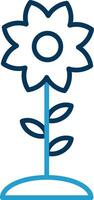 Flower Line Blue Two Color Icon vector