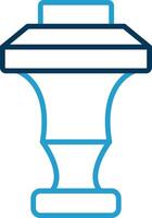 Curtain Top Line Blue Two Color Icon vector