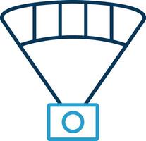Paragliding Line Blue Two Color Icon vector