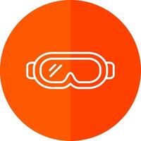 Goggles Line Yellow White Icon vector