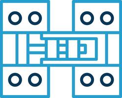 Hinge Line Blue Two Color Icon vector