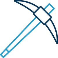 Pick Axe Line Blue Two Color Icon vector