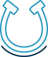 Horseshoe Line Blue Two Color Icon vector