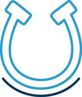 Horseshoe Line Blue Two Color Icon vector