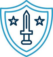 Shield Line Blue Two Color Icon vector
