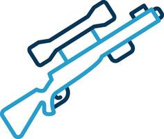 Gun Line Blue Two Color Icon vector