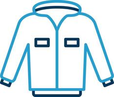 Jacket Line Blue Two Color Icon vector