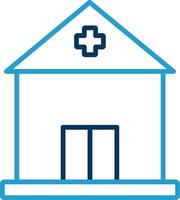 Building Line Blue Two Color Icon vector