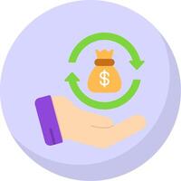 Money Back Flat Bubble Icon vector