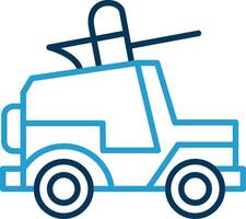 Jeep Line Blue Two Color Icon vector