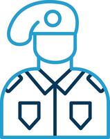 Soldier Line Blue Two Color Icon vector