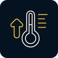 Thermometer Line Yellow White Icon vector