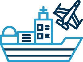 Ship Line Blue Two Color Icon vector