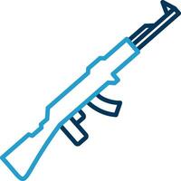 Gun Line Blue Two Color Icon vector