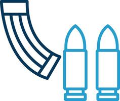 Ammunition Line Blue Two Color Icon vector