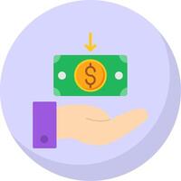 Receive Money Flat Bubble Icon vector