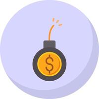 Debt Flat Bubble Icon vector