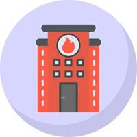 Fire Station Flat Bubble Icon vector